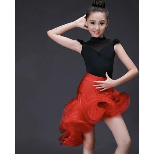 Girl Latin Dance Dress Samba Clothing Girls Salsa Dresses Girls Stage Wear Costumes Kids Ballroom Dressing Vestido Baile Latino