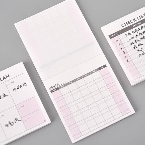 1pc Scratch Pad Weekly Month Planner Note Pad Sticky Notes Stationery Memo Sheets Note Pad 9.4*9.4cm