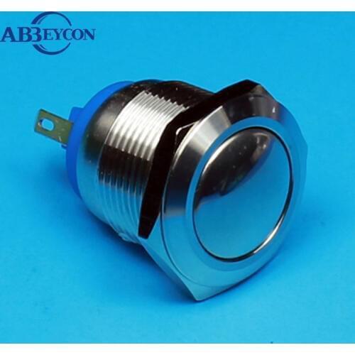 1909 19mm Domed head momentary pin terminal push button switch waterproof 120v