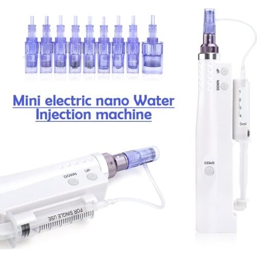 2 in 1 Hydra Injector Derma Pen Nano Mesotherapy Microneedle dr Pen Mesogun Portable Smart Injector Pen Facial Treatment Machine