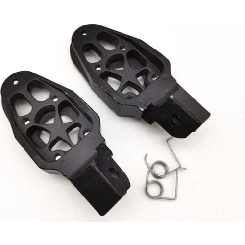 2x Universal Aluminum Motorcycle Footrests Foot Peg Mount Pedals For Dirt Bike Black 115*45*30mm