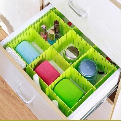 4pcs Plastic Drawer Separator Household Socks Storage Box Divider Grid Maker DIY Sock Bra Underwear Organizer Drawer Divider