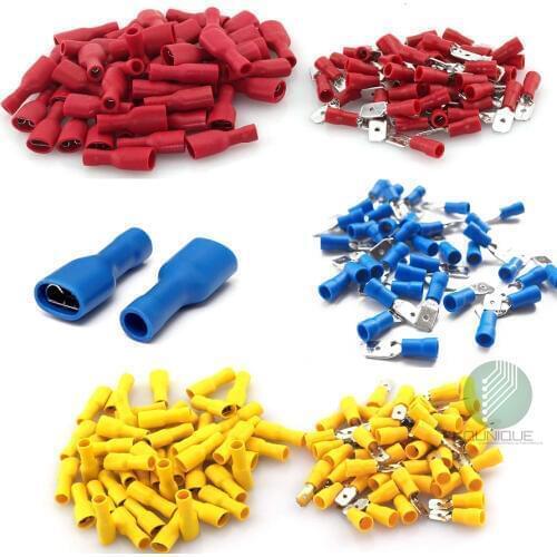 50 Pairs Fully Insulated Male Female Spade Quick Splice Wire Terminals Crimp Connectors Set