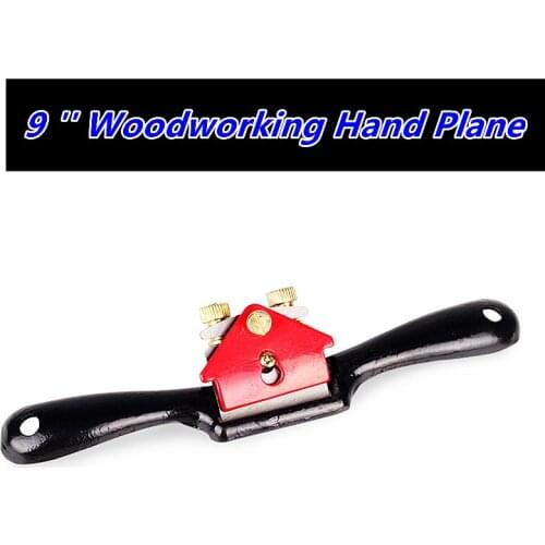 9" Adjustable Plane Spokeshave Woodworking Hand Planer Trimming Hand Tools Wood Hand Cutting Edge Chisel Tool with Screw/Blade