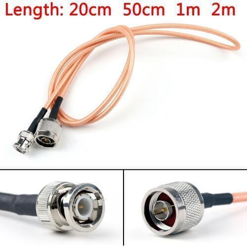 Areyourshop RG142 Cable BNC Male Plug To N Male Straight Crimp Coax Pigtail 20cm 50cm 1m 2m High Quality Wires Cable