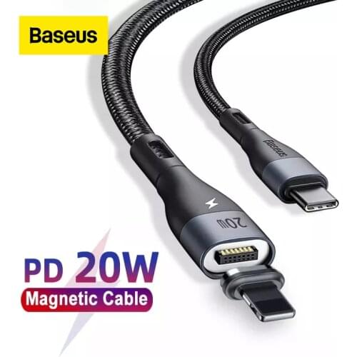 Baseus USB C Cable for iPhone Cable Magnetic Cable PD 20W Fast Charge USB C Cable for iPhone 12 11 Pro Max 8 XR USB Type C Cable