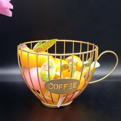 Coffee Mug Pod Holder Organizer Metal Universal Basket Fruit Tray Coffee Cup Shape Capsule Storage Rack Keeper Home ccessory