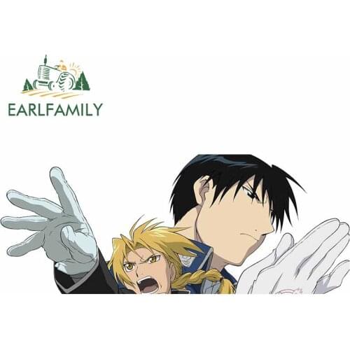 EARLFAMILY 13cm x 5.2cm for Fullmetal Alchemist Peeker Car Stickers and Decals JDM Scratch-Proof Personality Car Assessoires