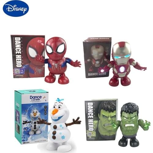 Disney Frozen 2 Olaf Electric Dancing Music Light Toy Anime Figure Marvel Ironman,Spiderman,Thanos,Black Panther,Hulk Kid Gifts