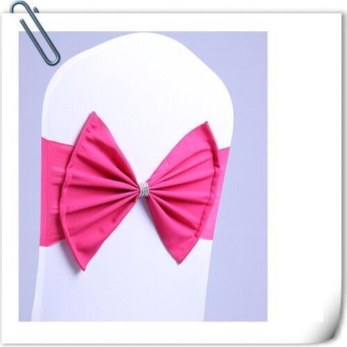 Hot Sale !! Hot Sale !! 100pcs Fushia Wedding Banquet Chair Sash Bow Sashes Cover FREE SHIPPING