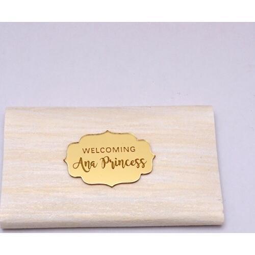 50pcs Personalized Name Mirror Wedding Favors Custom Tags Birthday Party Babyshower Welcome Guest Invitation Cards 3cm