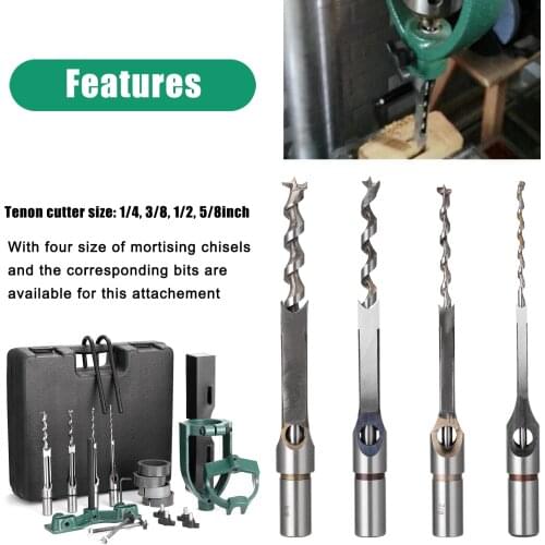Square Tenon Machine Accessory Set Drill to Tenon Machine Conversion Tool Set Mortising Machine Utility Woodworking Tool