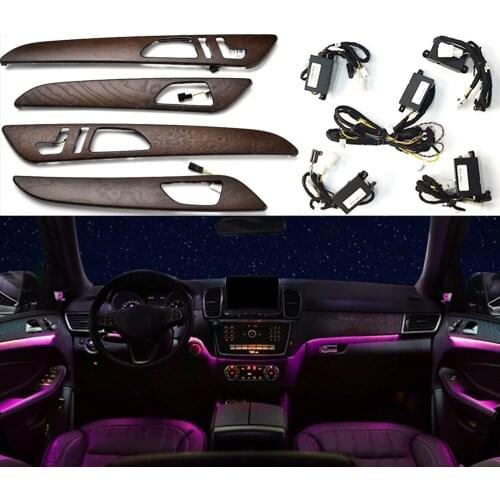 12 color Ambient Lamp For Mercedes-Benz GLE W166 Atmosphere Light 3D Tweeter GLS X166 2015-2018 Atmosphere light brown ash wood