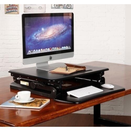 Loctek M1M EasyUp Height Adjustable Sit Stand Desk Riser Foldable Laptop Desk Notebook/Monitor Holder Stand With Keyboard Tray