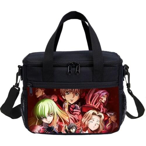 Small Lunch Bag For Children Cartoon Anime Code Geass Letter 3D Food Ice Bag Sac A Main Insulated Thermal Picnic Meal Bag