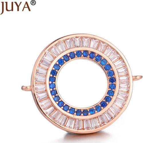 Copper Zirconia Jewellery Findings Components Big Circle Charm Connectors For Bracelet Necklace Jewelry Making Accessories