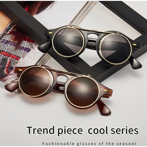 CLARA VIDA round style fashion ultralight double flip reading sunglasses with case +1.0 +1.5 +2.0 To+4.0
