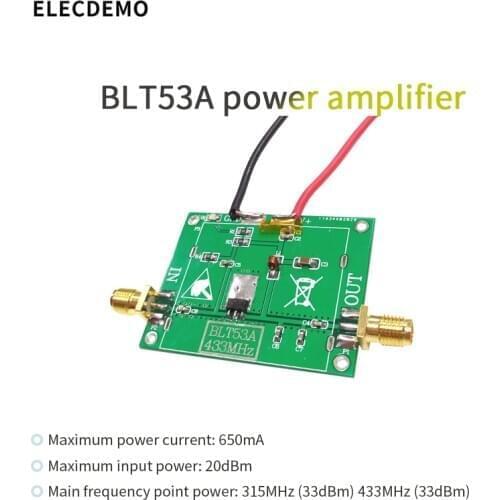 BLT53A Module RF power amplifier 433M Low voltage version 3.7v with si4463, SI4432 broadband high gain function demo board