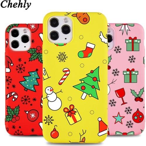 Cartoon Christmas Phone Case for IPhone 6s 7 8 11 Plus Pro X XS MAX XR SE Cases Soft Silicone Fitted TPU Back Accessorie Cover