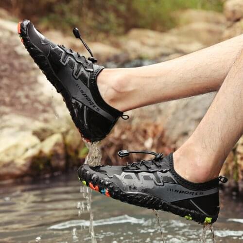 Summer New Water Sports Shoes Mens Beach Outdoor Non-Slip Wading Shoes Quick-Drying Upstream Couple Swimming Shoes Large Size