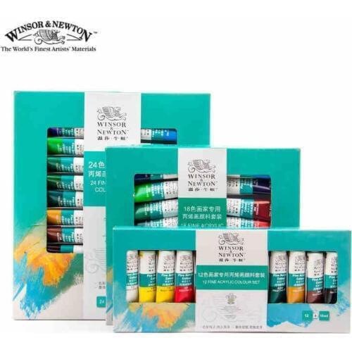 Winsor&Newton Professional Acrylic Paints Set 12/18/24 Colors 10ML Hand Painted Wall Drawing Painting Pigment Set Art Supplies