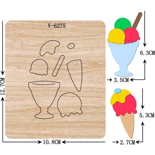 New ice cream wooden dies cutting dies for scrapbooking Multiple sizes V-6275