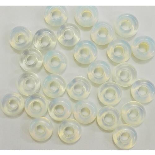 Wholesale 30pcs opal stone beads 10*4mm round shape opalite hole beads For jewelry Bracelet free shipping