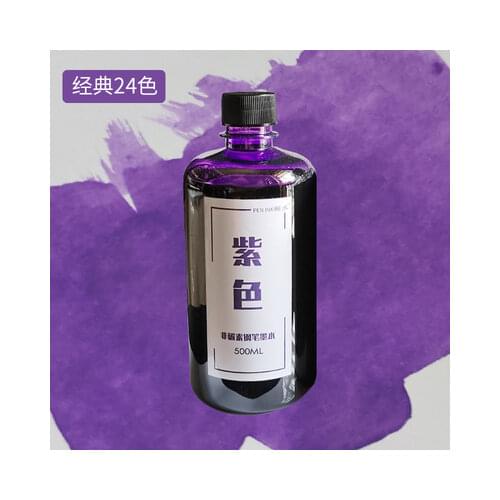 Big Volume 500ml/ Bottle , 100 Colors Seceltion Non Carbon Dyestuff Fountain Pen Ink Without Powder, Smooth Writing Ink
