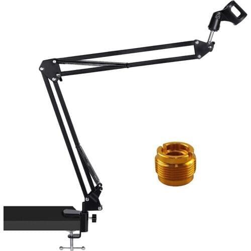 Microphone Stand- Desk Adjustable Microphone Boom Arm Made of Durable Steel for Blue Yeti Snowball, and Other Microphones