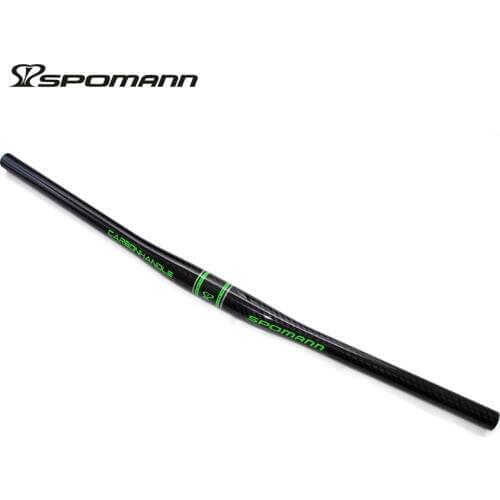 SPOMANN 3K Glossy flat carbon handlebar MTB handlebars Whole veins paint Bike handle bar bicycle parts 4 colors free ship