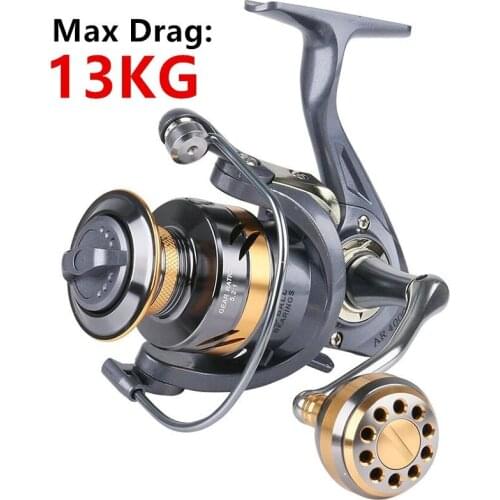Fishing Reel All Metal Spool Spinning Reel Max Drag Stainless Steel Handle Line Spool Saltwater Fishing Saltwater 5.2:1