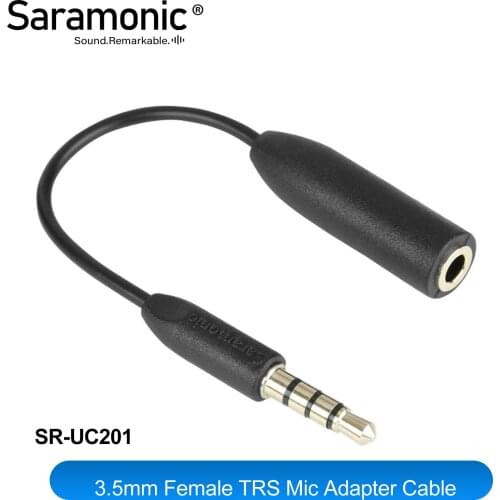 Saramonic SR-UC201 3.5mm TRS (Female) Microphone Adapter Converter Cable to TRRS (Male) for iPhone & Android Smartphones
