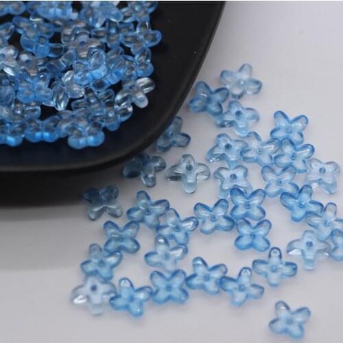 Hot 6x8mm Glass Flower Beads For DIY Handmade Material Decoration 50pcs High Quality Jewelry