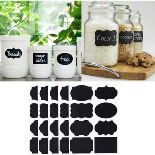 5/10sheets 5x3.5cm 80pcs/set Bubble Dialog Erasable Blackboard Kitchen Spice Bottles Labels Sticker Chalkboard Chalk Black Board