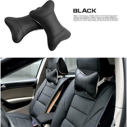 Youwinme 1pcs Universal Car Seat Headrest Pad Leather Head Neck Rest Cushion Headrest Neck Pillow Auto Interior Accessories