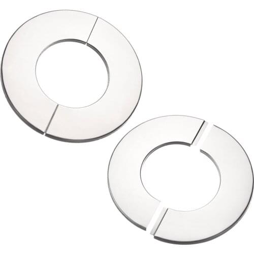 Uxcell 2Pcs Wall Split Flange Stainless Steel Round Escutcheon Plate for 42mm-101mm Dia Pipe