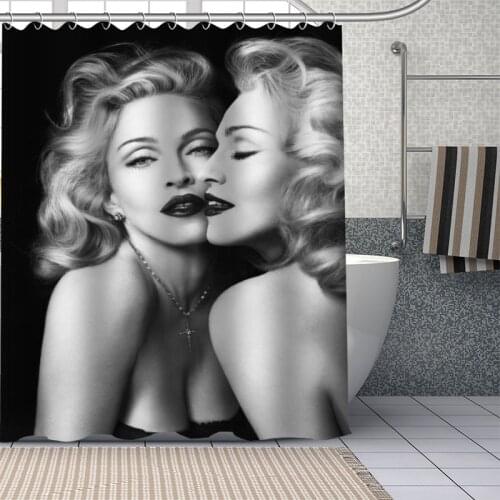 Custom Singer Actor Madonna Shower Curtains Waterproof Fabric Cloth Bathroom Decoration Supply Washable Bath Room Curtain