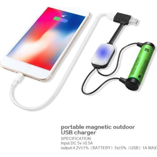 A10 Battery Charger for Li-ion Batteries Multifunction Magnetic USB Charger Mini Charging/Discharging Power Bank For 18650 25500