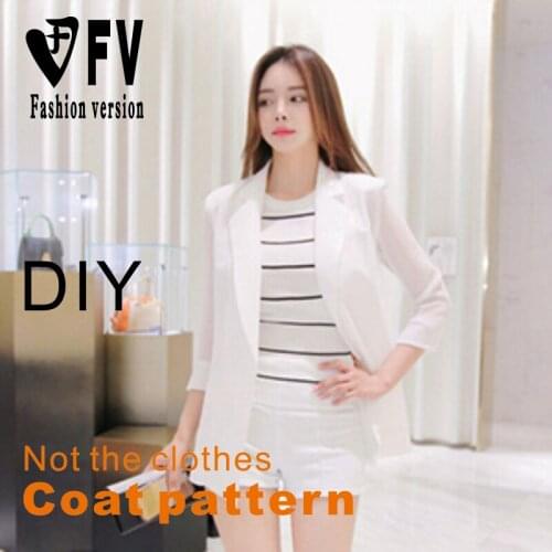 Female soil slim half-sleeve shoulder pads fashion suit pattern 1:1 garment cutting structure drawing BWT-40