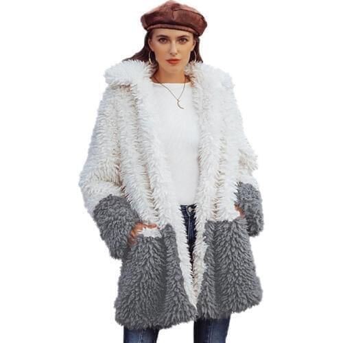 2019 Plush Coat Women Fur Lamb Thicken Winter Warm Long Sleeve Female Jackets Overcoat Outerwear Faux Fur Coat For Women