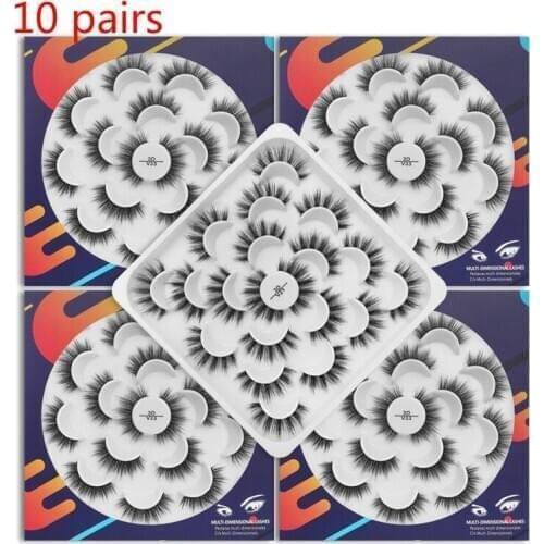 10 Pairs of Makeup Eyelashes 3D Artificial Mink False Eyelashes Small Bunch Fluff Dramatic Eyelashes Natural Curling Eyelashes