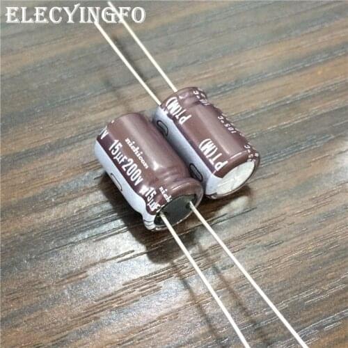 10pcs 15uF 200V Japan NICHICON PT Series 10x16mm High Ripple Current Long Life 200V15uF Aluminum Electrolytic Capacitor