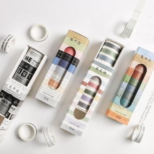 10 Pcs/box Alphabet Number Decorative Sticker Washi Tape Adhesive Tape Diy Scrapbooking Sticker Label Masking Craft Tape