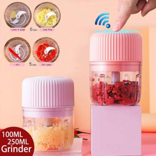 100/250ml Mini USB Wireless Electric Garlic Masher Press Mincer Vegetable Chili Meat Grinder Food Chopper Kitchen Tools