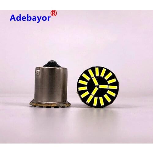 100pcs 1156 P21W 18SMD BA15S 18 SMD 4014 LED Car Turn Signal Lights Reverse Lamp Tail Light White DC12V