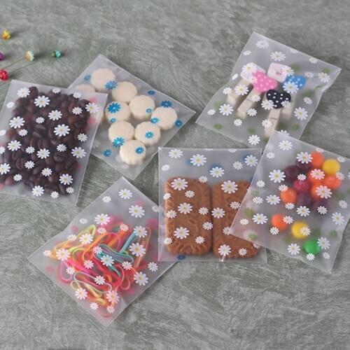 100pcs Pink Cherry Blossoms Transparent Plastic Baking Candy Cookie Gift Bag Self-Adhesive Wedding Birthday Party Packaging Bag