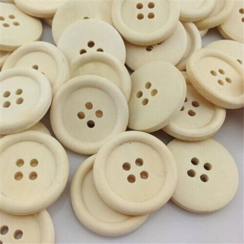 20PCS New 4 hole Round Wood Buttons 25mm Sewing Craft WB190