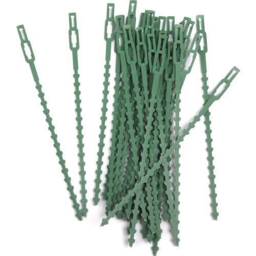 30pcs 16.5cm Plastic Cable Ties Gardening Clips Plant Ties Green Garden Supplies