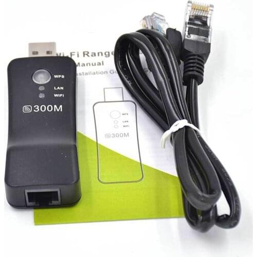 300Mpbs USB Wireless WiFi Smart TV Network Adapter Universal HDTV RJ45 Lan Port Repeater AP WPS for Samsung LG Sony TV