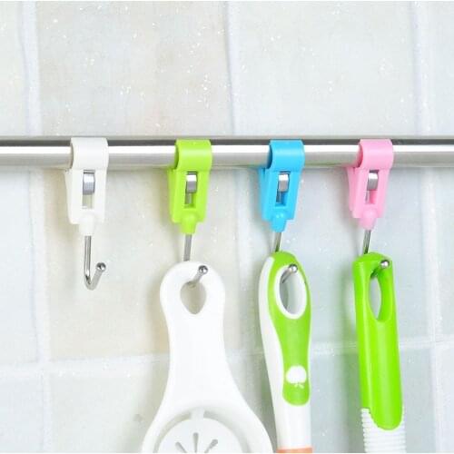 4 Pcs/set Multi-purpose Practical Small Clip Hooks Steel Tube Clip Windproof Clips Various Organizer Storage Hook